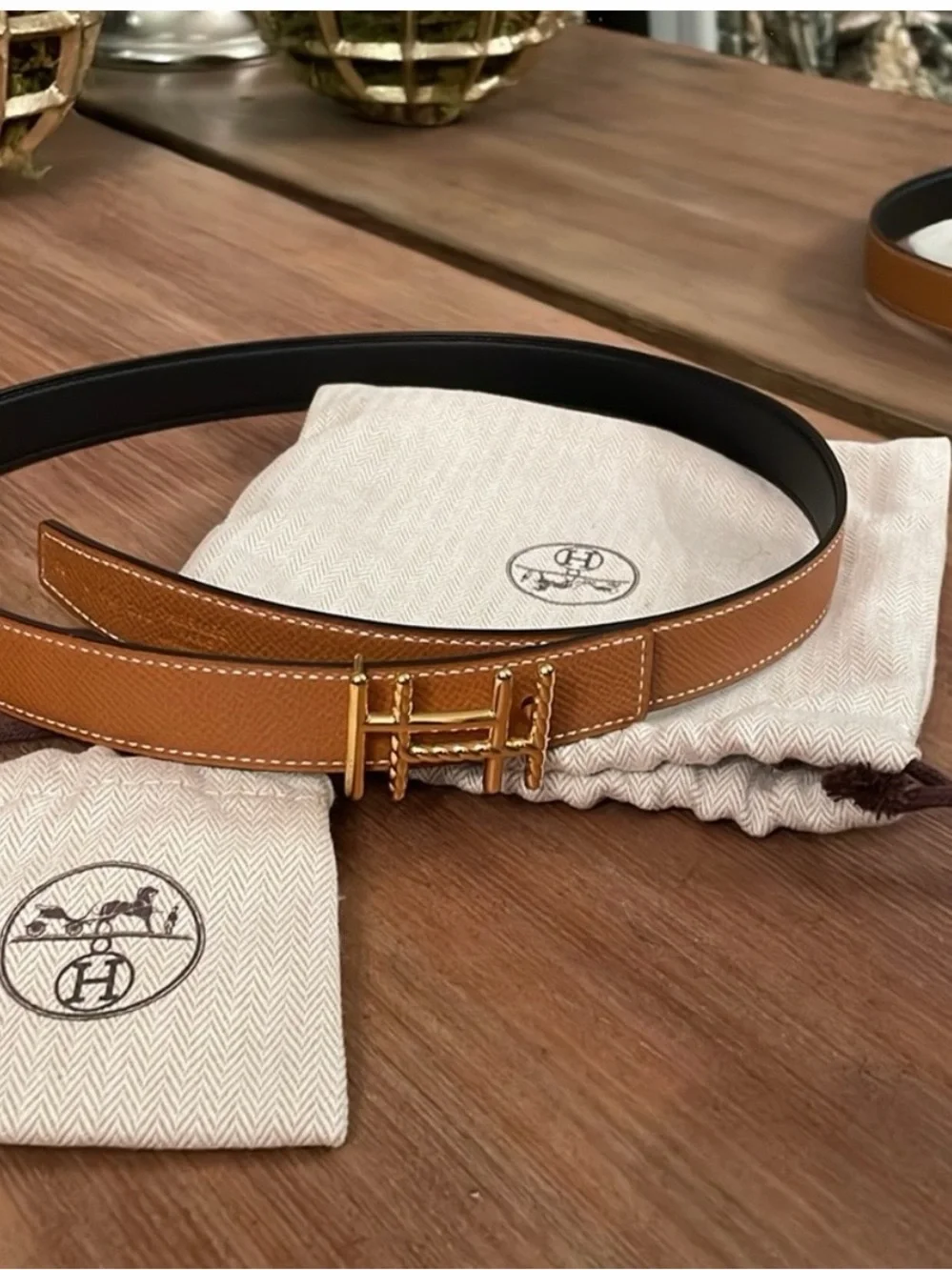 Hermes black and tan